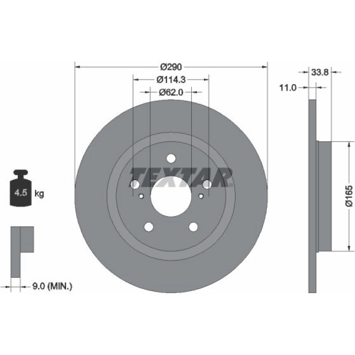Textar 92195200 Bremsscheibe Textar 92195200 Bremsscheibe