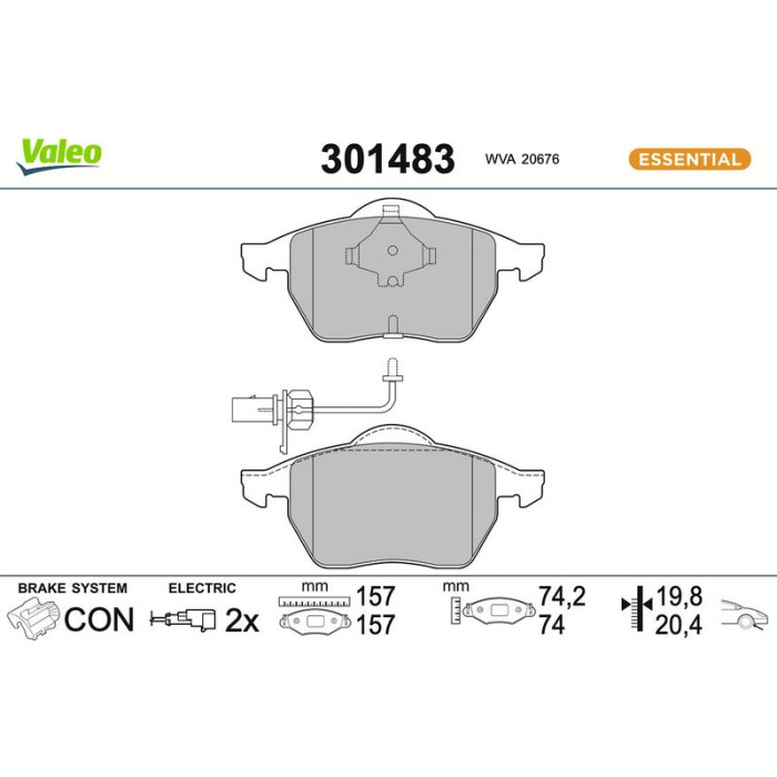 Valeo 301483 Bremsbelagsatz, Scheibenbremse ESSENTIAL
