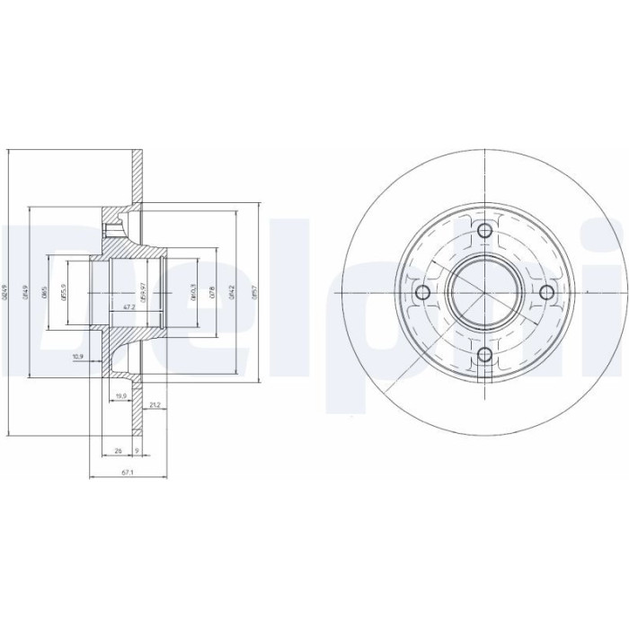 Delphi BG9022RS Bremsscheibe Delphi BG9022RS Bremsscheibe
