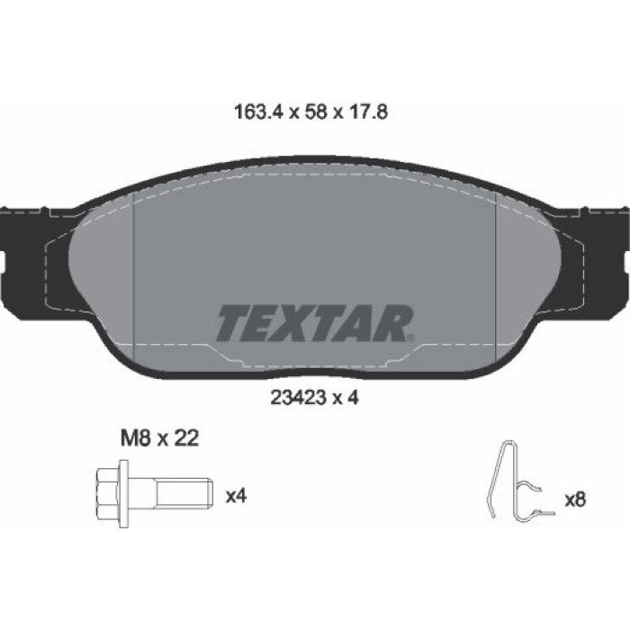 Textar 2342301 Bremsbelagsatz, Scheibenbremse Q+ Textar 2342301 Bremsbelagsatz, Scheibenbremse Q+