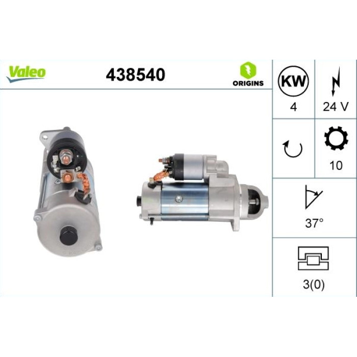 Valeo 438540 Starter ORIGINS - NEW O.E. TECHNOLOGIE Valeo 438540 Starter ORIGINS - NEW O.E. TECHNOLOGIE