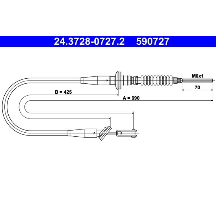 ATE 24.3728-0727.2 Seilzug, Kupplungsbetätigung ATE 24.3728-0727.2 Seilzug, Kupplungsbetätigung
