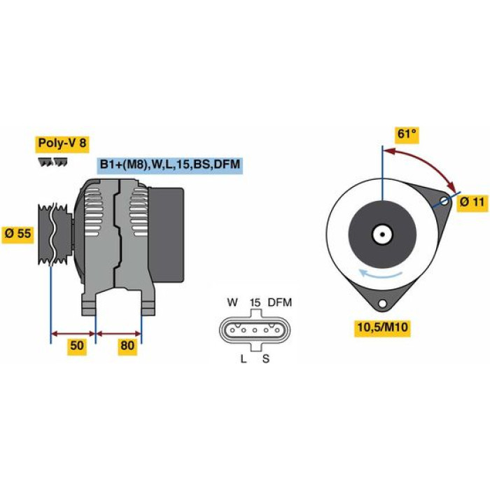BOSCH 0 124 655 065 Generator BOSCH 0 124 655 065 Generator