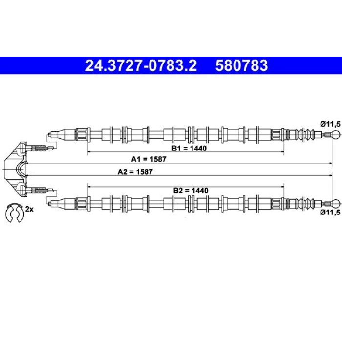 ATE 24.3727-0783.2 Seilzug, Feststellbremse