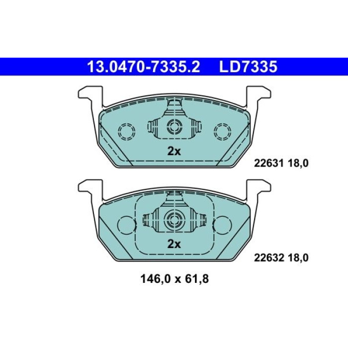 ATE 13.0470-7335.2 Bremsbelagsatz, Scheibenbremse Ceramic ATE 13.0470-7335.2 Bremsbelagsatz, Scheibenbremse Ceramic