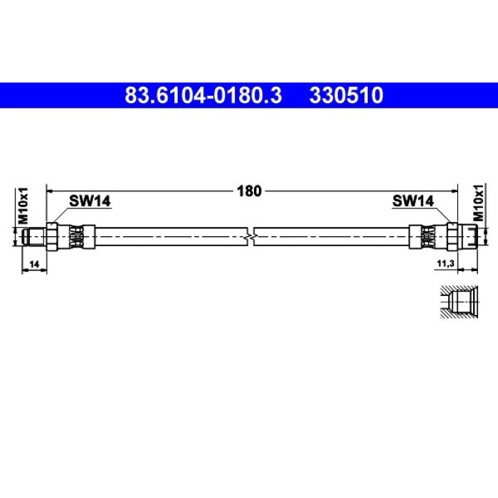 ATE 83.6104-0180.3 Bremsschlauch ATE 83.6104-0180.3 Bremsschlauch