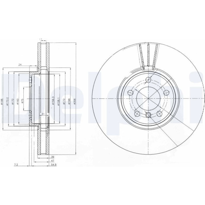 Delphi BG9004 Bremsscheibe Delphi BG9004 Bremsscheibe