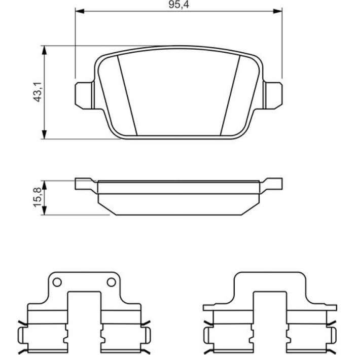 BOSCH 0 986 494 639 Bremsbelagsatz, Scheibenbremse BOSCH 0 986 494 639 Bremsbelagsatz, Scheibenbremse