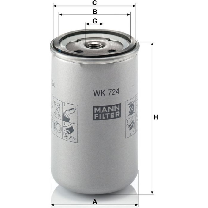 Mann-Filter WK 724 Kraftstofffilter Mann-Filter WK 724 Kraftstofffilter