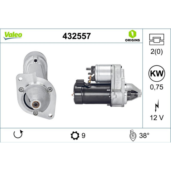 Valeo 432557 Starter ORIGINS - NEW O.E. TECHNOLOGIE Valeo 432557 Starter ORIGINS - NEW O.E. TECHNOLOGIE