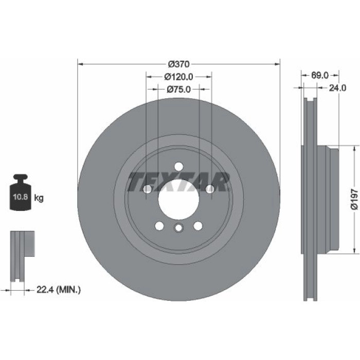 Textar 92270003 Bremsscheibe PRO Textar 92270003 Bremsscheibe PRO