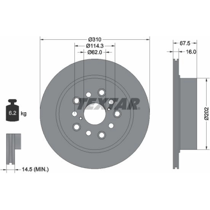 Textar 92185703 Bremsscheibe PRO Textar 92185703 Bremsscheibe PRO