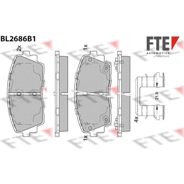 FTE 9011091 Bremsbelagsatz, Scheibenbremse