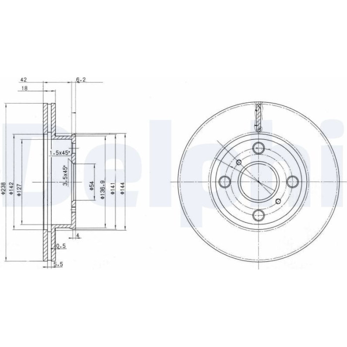 Delphi BG2424 Bremsscheibe Delphi BG2424 Bremsscheibe