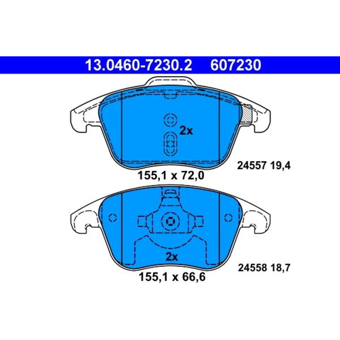 ATE 13.0460-7230.2 Bremsbelagsatz, Scheibenbremse ATE 13.0460-7230.2 Bremsbelagsatz, Scheibenbremse
