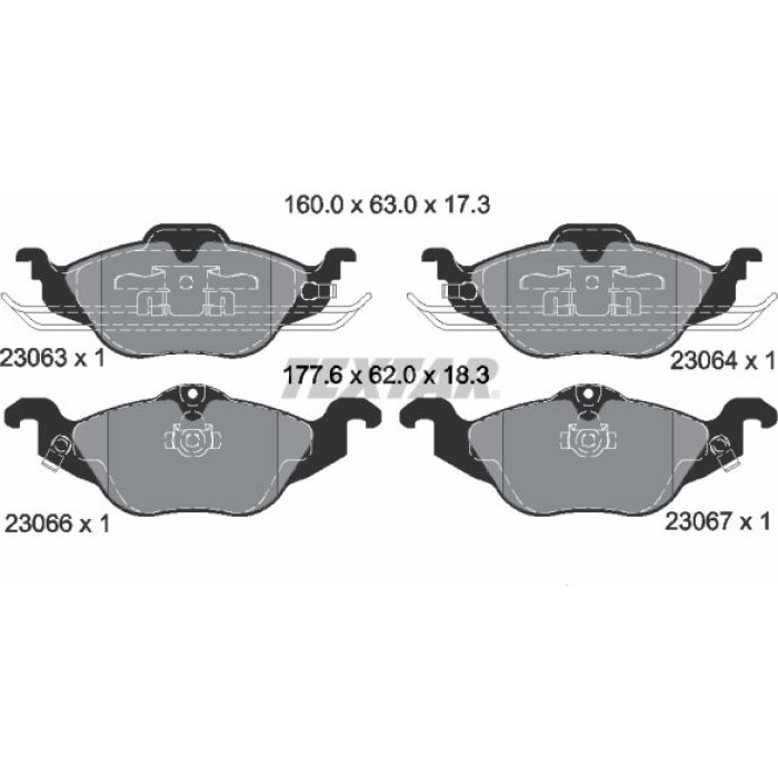 Textar 2306302 Bremsbelagsatz, Scheibenbremse Q+ Textar 2306302 Bremsbelagsatz, Scheibenbremse Q+