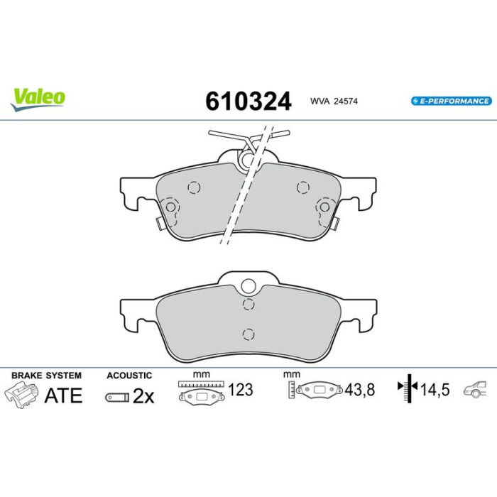 Valeo 610324 Bremsbelagsatz, Scheibenbremse E-PERFORMANCE