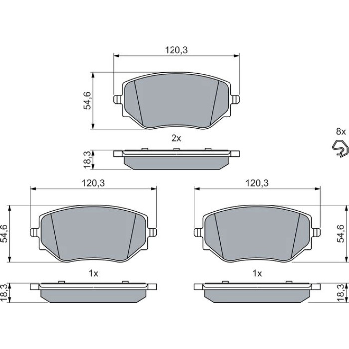 BOSCH 0 986 460 063 Bremsbelagsatz, Scheibenbremse BOSCH 0 986 460 063 Bremsbelagsatz, Scheibenbremse