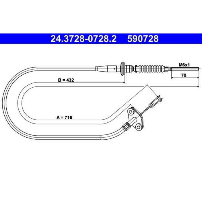 ATE 24.3728-0728.2 Seilzug, Kupplungsbetätigung ATE 24.3728-0728.2 Seilzug, Kupplungsbetätigung