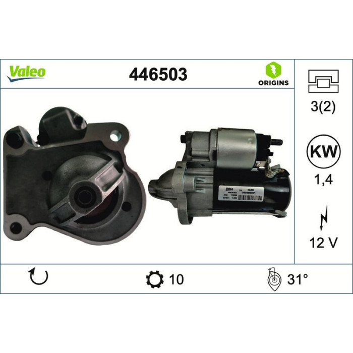 Valeo 446503 Starter ORIGINS - NEW O.E. TECHNOLOGIE Valeo 446503 Starter ORIGINS - NEW O.E. TECHNOLOGIE