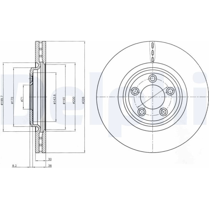 Delphi BG4203 Bremsscheibe Delphi BG4203 Bremsscheibe
