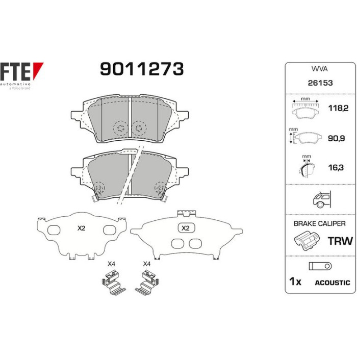 FTE 9011273 Bremsbelagsatz, Scheibenbremse FTE 9011273 Bremsbelagsatz, Scheibenbremse