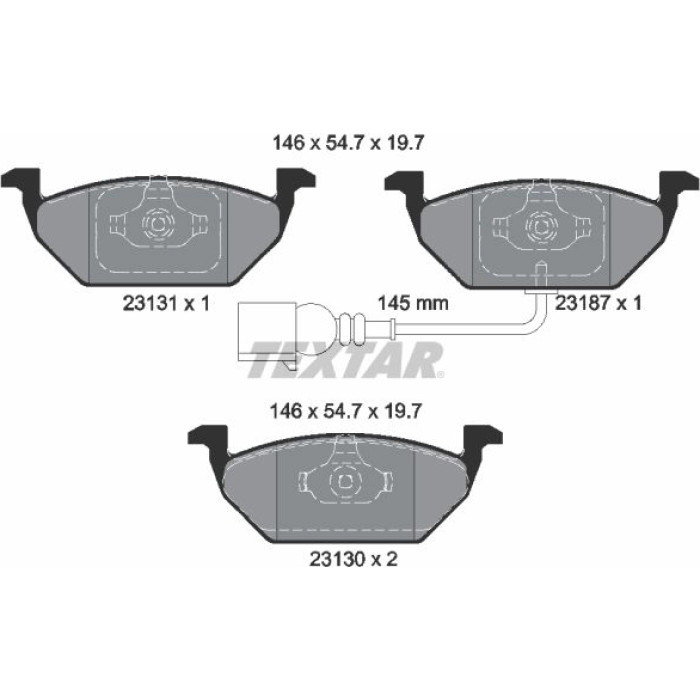 Textar 2313181 Bremsbelagsatz, Scheibenbremse epad Textar 2313181 Bremsbelagsatz, Scheibenbremse epad