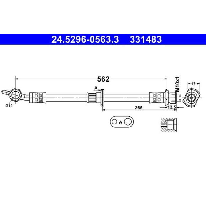 ATE 24.5296-0563.3 Bremsschlauch ATE 24.5296-0563.3 Bremsschlauch