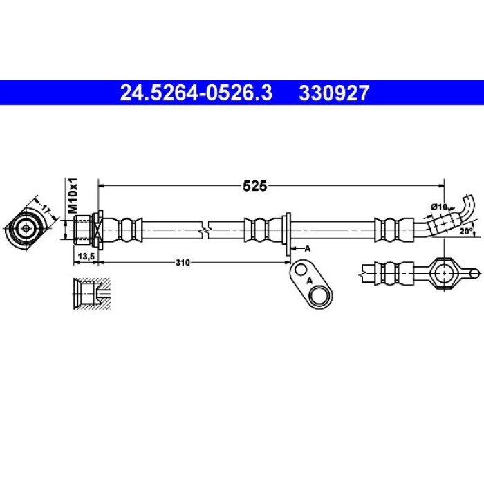 ATE 24.5264-0526.3 Bremsschlauch ATE 24.5264-0526.3 Bremsschlauch