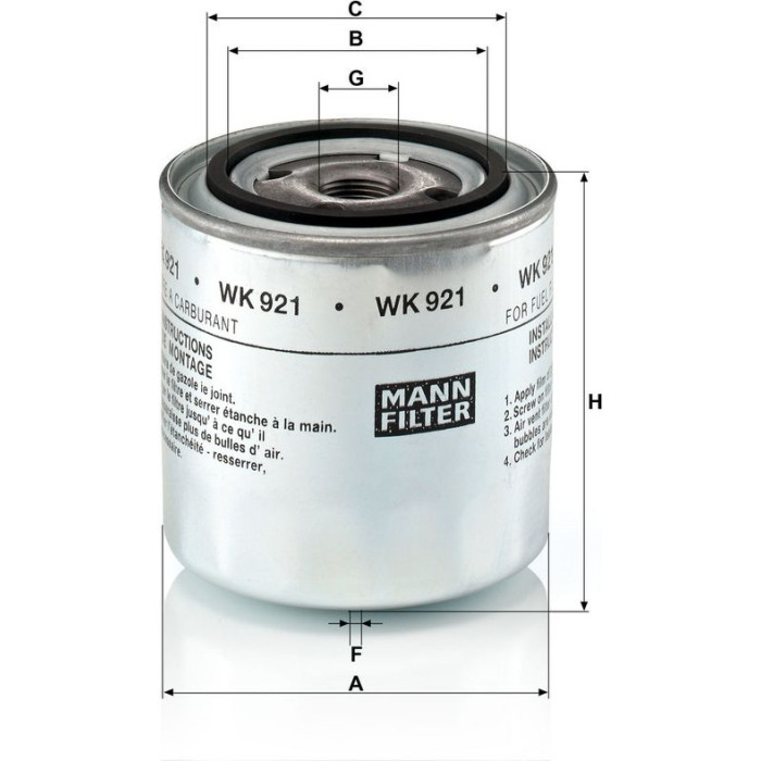 Mann-Filter WK 921 Kraftstofffilter Mann-Filter WK 921 Kraftstofffilter