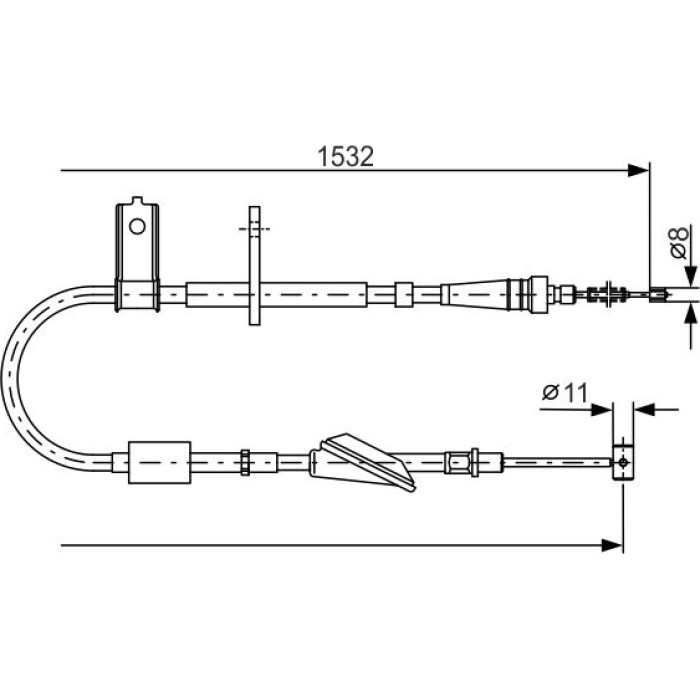 BOSCH 1 987 482 093 Seilzug, Feststellbremse BOSCH 1 987 482 093 Seilzug, Feststellbremse