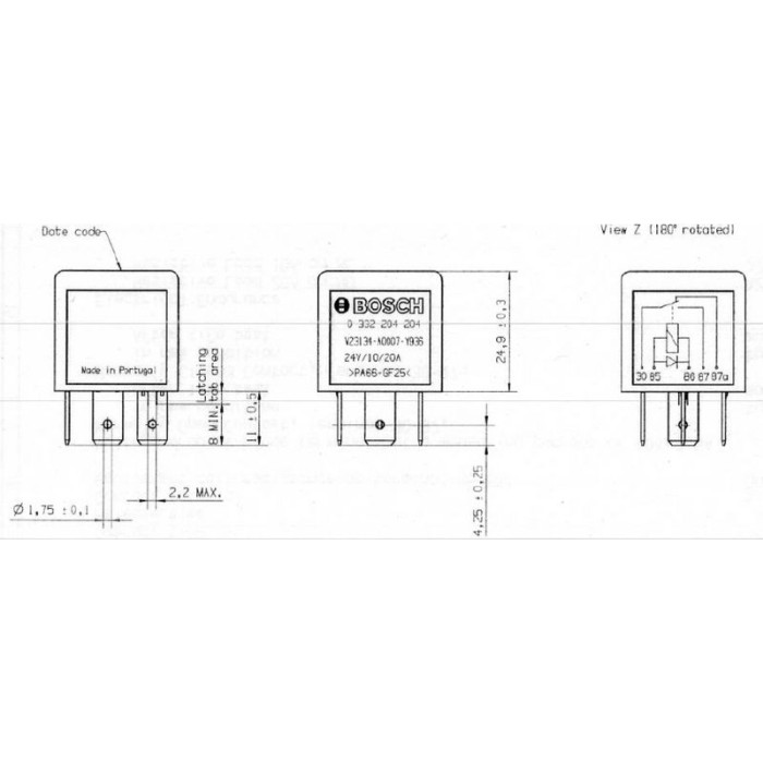 BOSCH 0 332 204 204 Relais, Arbeitsstrom