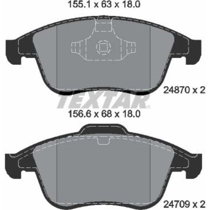 Textar 2487001 Bremsbelagsatz, Scheibenbremse Q+ Textar 2487001 Bremsbelagsatz, Scheibenbremse Q+