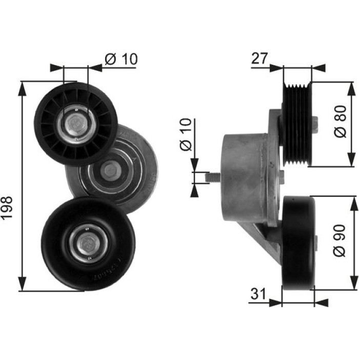 Gates T38167 Spannrolle, Keilrippenriemen DriveAlign™