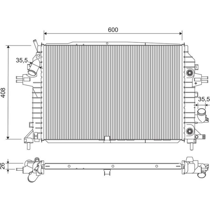 Kühler, Motorkühlung 701202 Kühler, Motorkühlung 701202