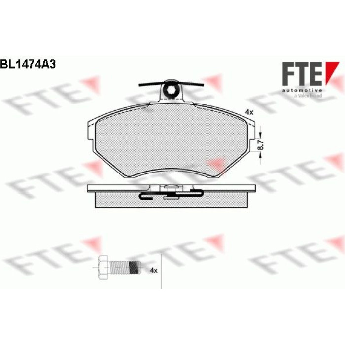FTE 9010200 Bremsbelagsatz, Scheibenbremse