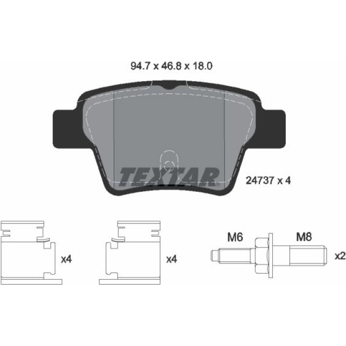 Textar 2473701 Bremsbelagsatz, Scheibenbremse Q+