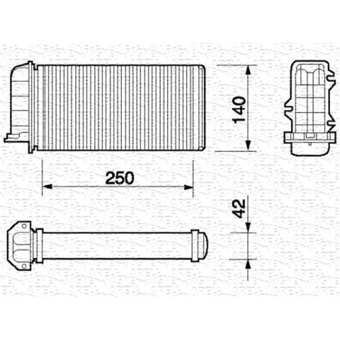 Magneti Marelli 350218059000 Wärmetauscher, Innenraumheizung