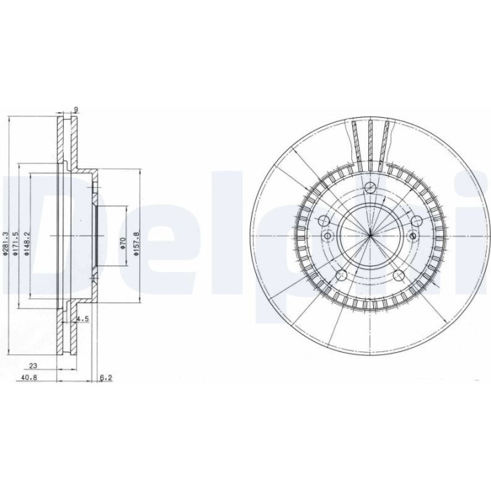 Delphi BG3061 Bremsscheibe