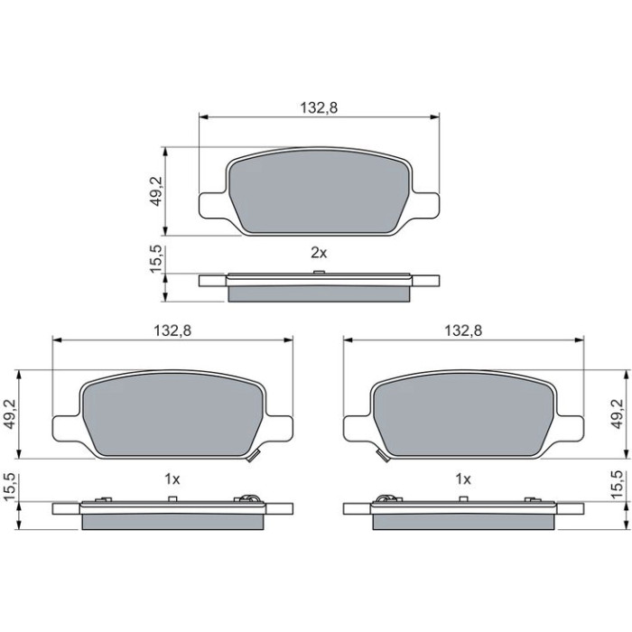 BOSCH 0 986 460 086 Bremsbelagsatz, Scheibenbremse