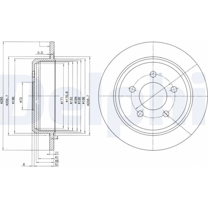 Delphi BG3073 Bremsscheibe