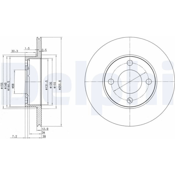 Delphi BG2215 Bremsscheibe Delphi BG2215 Bremsscheibe
