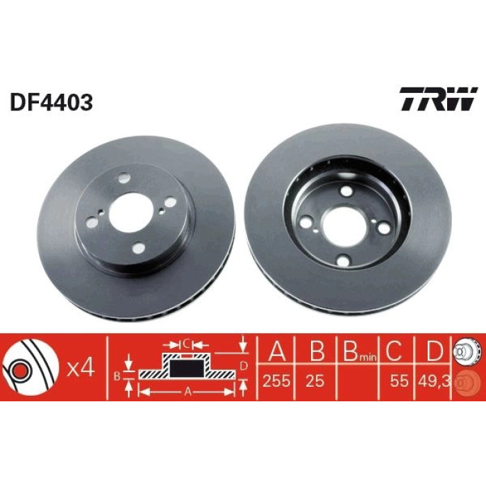 TRW DF4403 Bremsscheibe