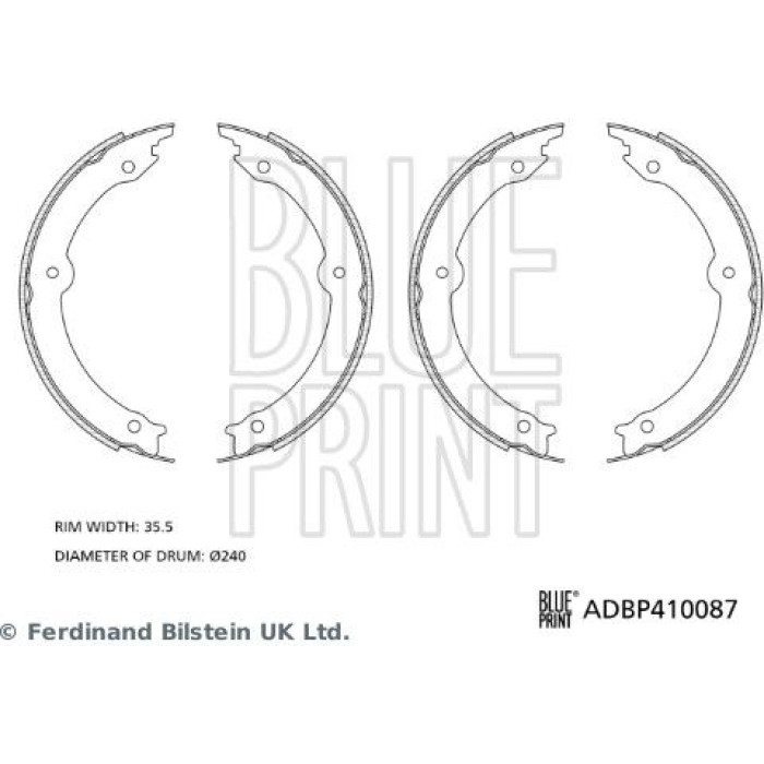 Blue Print ADBP410087 Bremsbackensatz, Feststellbremse Blue Print ADBP410087 Bremsbackensatz, Feststellbremse