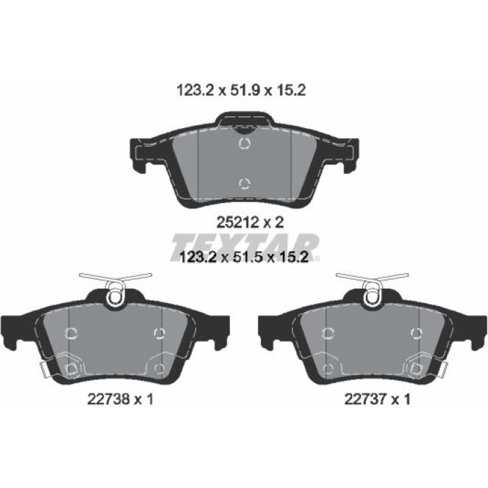 Textar 2521204 Bremsbelagsatz, Scheibenbremse Q+