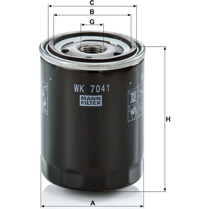 Mann-Filter WK 7041 Kraftstofffilter Mann-Filter WK 7041 Kraftstofffilter