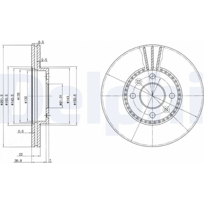 Delphi BG2693 Bremsscheibe Delphi BG2693 Bremsscheibe