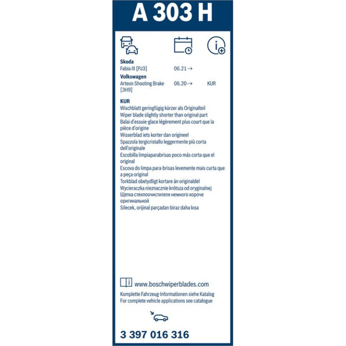 Wischblatt 3 397 016 316