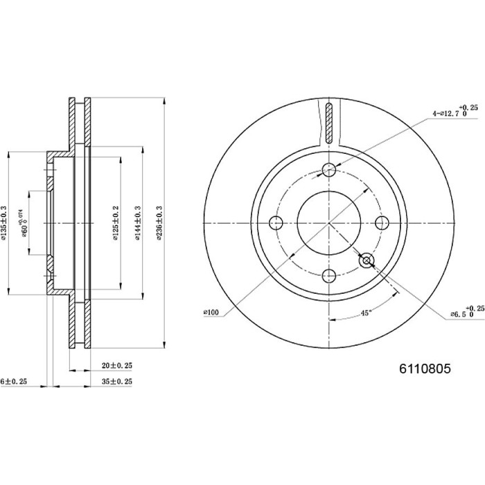 Metzger 6110805 Bremsscheibe