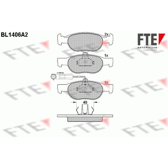 FTE 9010180 Bremsbelagsatz, Scheibenbremse